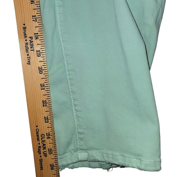 SLINK Jeans Crop Skinny Womens Sz 16 Plus Mint Green Distressed Stretch Ankle - Picture 14 of 15